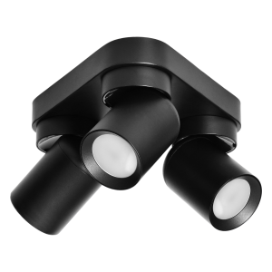 MALTA SP 3, wall and ceiling light, GU10 max. 3x12W, IP20, black, triangular base